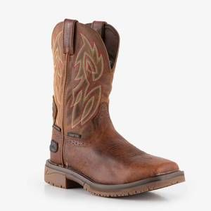 Justin Boots Tan Western Boots with Red Stitching